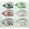 Animal Lampwork Pendants, Dolphin, silver foil, mixed colors Approx 5mm 