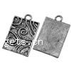 Zinc Alloy Jewelry Pendants, Rectangle, plated Approx 2mm 