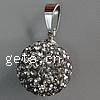 Rhinestone Stainless Steel Pendants, with Stainless Steel, Round Approx 