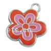 Zinc Alloy Enamel Pendants, Flower, plated, 5 petal Approx 2.5mm 