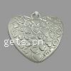 Plated Acrylic Pendants, Heart Approx 3mm 
