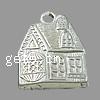 Plated Acrylic Pendants, House Approx 3mm 