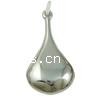 Plated Acrylic Pendants, Teardrop, platinum color plated Approx 1.5mm 