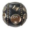 Indonesien Perlen Schmuck, mit Messing, Trommel, großes Loch, frei von Kadmium, 27x25mm, Bohrung:ca. 3.5mm, verkauft von PC