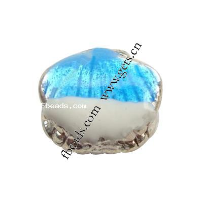 Enamel Zinc Alloy European Beads, Oval, plated, without troll & large hole, more colors for choice, nickel, lead & cadmium free, 12x11mm, Hole:Approx 4mm, Sold By PC