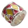 Enamel Zinc Alloy European Beads, Tube, plated, without troll & large hole nickel, lead & cadmium free Approx 5mm 