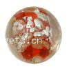 Silver Foil Lampwork Beads, Round, handmade, gold sand 16mm Approx 2mm 