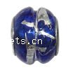 Silver Plated Double Core Lampwork European Beads, Rondelle, cupronickel double core without troll & silver foil Approx 5mm 
