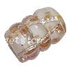 Silver Foil Lampwork Beads, Drum, handmade, gold sand Approx 2mm 