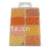 Box Glass Seed Beads, with Plastic Box, mixed colors 