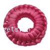 Tissé anneaux de liaison, avec laine & bois, beignet, rose Environ 13mm, Vendu par PC