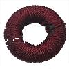 Gewebte Verknüpfung Ringe, gewebt, mit Wolle & Holz, Kreisring, rotbraun, 36x8mm, Bohrung:ca. 15mm, verkauft von PC