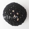 Perles tissées en laine, Rond, aucun trou, noire, 23mm Environ 3mm, Vendu par PC