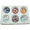 Moulding Lampwork Pendants, Flat Round, mixed colors Approx 4mm 