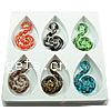 Lampwork Pendants, Helix, handmade, gold sand, mixed colors Approx 9mm 