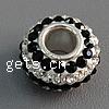 Rhinestone European Beads, plated, sterling silver single core without troll Approx 4.5mm 