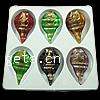 Lampwork Pendants, Leaf, handmade, gold sand & silver foil, mixed colors Approx 7mm 