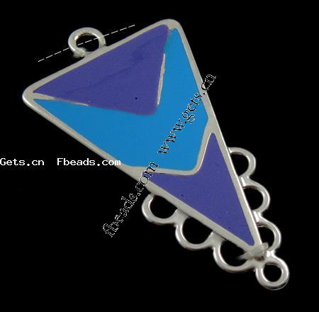 Enamel Metal Alloy Connector, Triangle, plated, more colors for choice, 36x24x2mm, Hole:Approx 2mm, Sold By PC