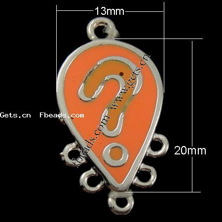 Enamel Metal Alloy Connector, Leaf, plated, 1/5 loop, more colors for choice, 20x13x2mm, Hole:Approx 1mm, Sold By PC