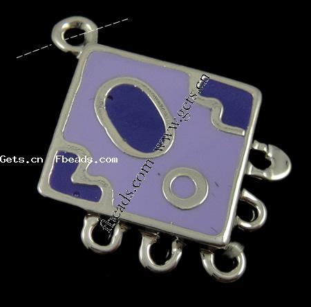 Enamel Metal Alloy Connector, Rhombus, plated, 1/5 loop, more colors for choice, 20x19x2mm, Hole:Approx 1mm, Sold By PC