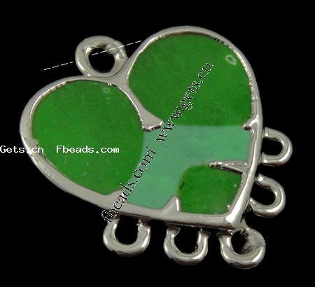 Enamel Metal Alloy Connector, Heart, plated, 1/5 loop, more colors for choice, 18x18x2mm, Hole:Approx 1mm, Sold By PC