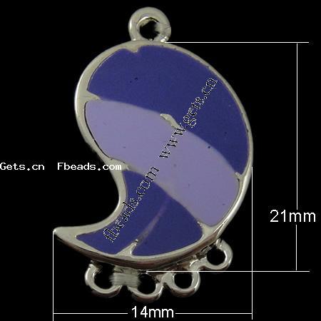 Enamel Metal Alloy Connector, Leaf, plated, 1/4 loop, more colors for choice, 21x14x2mm, Hole:Approx 1mm, Sold By PC