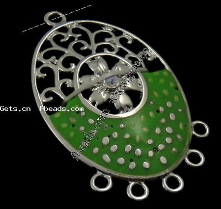 Enamel Metal Alloy Connector, Oval, plated, 1/5 loop, more colors for choice, 34x24x2mm, Hole:Approx 2mm, Sold By PC