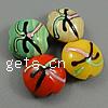 Refined Lampwork Beads, Flat Round, with flower pattern & bumpy Approx 2.5mm 