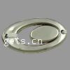 Plated Acrylic Connector, Oval, platinum color plated, 1/1 loop Approx 1.5mm 