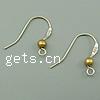 Brass Hook Earwire, plated, with loop 15mm Approx 1.5mm 