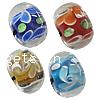 Lampwork Beads, Rondelle, handmade, with flower pattern Approx 2.5mm 