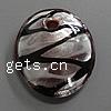 Кулоны Лэмпворк ручной работы, Овальная форма, Связанный вручную, серебрянная фольга отверстие:Приблизительно 6.5mm, продается PC