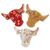 Animal Lampwork Pendants, Cow, gold sand Approx 3mm 