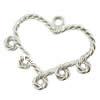 Zinc Alloy Chandelier Components, Heart, plated, 1/5 loop Approx 2mm 