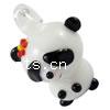 Кулоны лэмпворк в форме животного, Лэмпворк, Панда, разноцветный отверстие:Приблизительно 3mm, продается PC