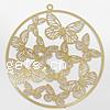 Brass Stamping Pendants, Flat Round, plated, with butterfly pattern Approx 1mm 