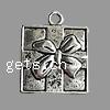 Zinc Alloy Jewelry Pendants, Square, plated Approx 1.5mm 
