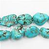 Dyed Natural Turquoise Beads, Dyed Turquoise, Nuggets, blue, 15-35mm Approx 1mm .7 Inch 