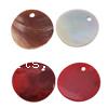 Dyed Shell Pendants, Flat Round Grade A 1-1.5mm Approx 1mm 