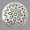 Zinc Alloy Flat Beads, Flat Round, plated, with flower pattern Approx 