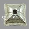 Zinc Alloy Jewelry Beads, Square, plated Approx 2mm, Approx 