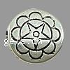 Zinc Alloy Flat Beads, Flat Round, plated, with flower pattern Approx 2mm, Approx 