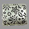 Zinc Alloy Flat Beads, Rectangle, plated, with flower pattern Approx 1.5mm, Approx 