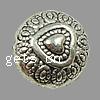 Zinc Alloy Flat Beads, Flat Round, plated, with heart pattern Approx 1mm, Approx 