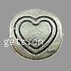 Zinc Alloy Flat Beads, Flat Round, plated, with heart pattern Approx 2mm, Approx 