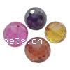 Cubic Zirconia bijoux perles, zircon cubique, Rond, facettes, couleurs mélangées, 18mm Environ 1.5mm Vendu par lot