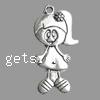 Character Shaped Zinc Alloy Pendants, Girl, plated Approx 2mm 