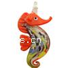 Animal Lampwork Pendants, Seahorse, gold sand & silver foil Approx 7mm 