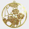 Brass Stamping Pendants, Flat Round, plated Approx 2mm 