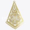 Brass Stamping Pendants, Rhombus, plated, hollow Approx 2mm 